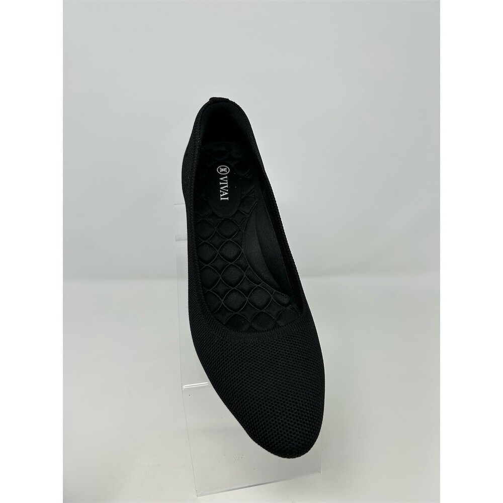 VIVAIA Womens Pumps Black Knit Pointed Toe Chunky Block Heel Slip-On Size 39 - Picture 3 of 13